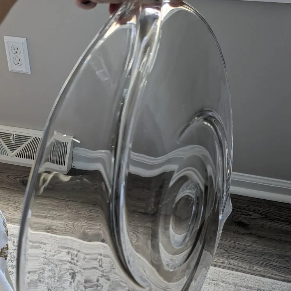 Vtg MCM 1960s Val St. Lambert Platter Romy Signed Heavy Crystal 13